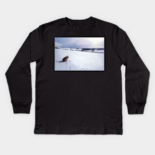 Snow covered Spinone view Kids Long Sleeve T-Shirt